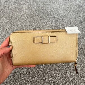 Coach Gold Women's Wallet with Bow Accent
